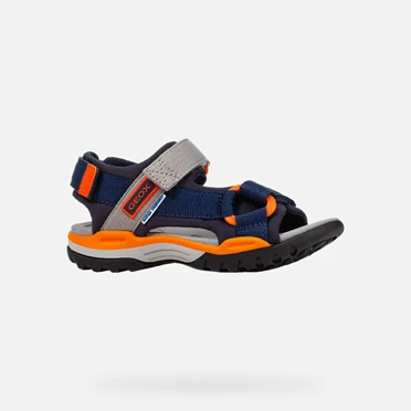 Geox Borealis Sandaler Drenge Mørkeblå Orange | XTK-168502
