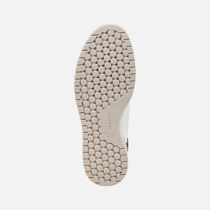 Geox Kapha Sneakers Dame Hvide Rød | LGB-716592