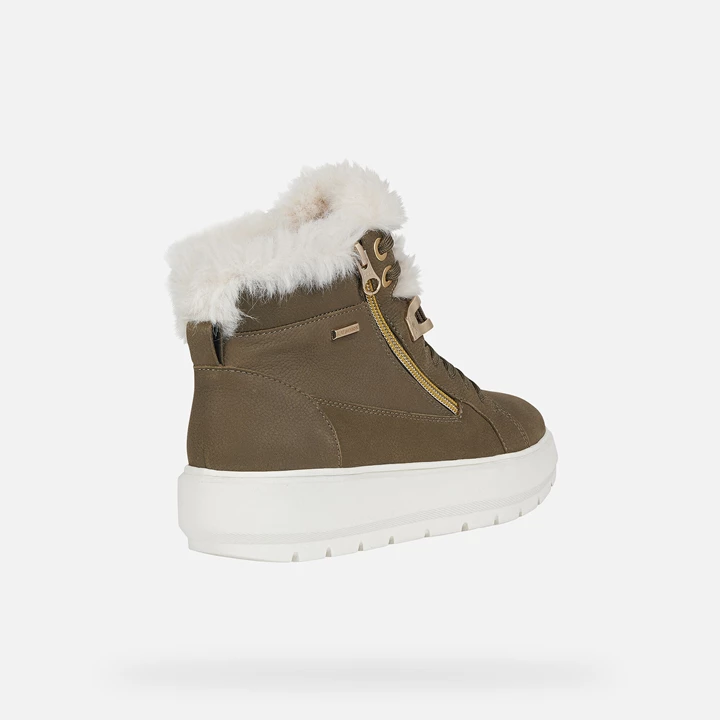 Geox Kaula Abx Sneakers Dame Olivengrøn Hvide | MTK-629384