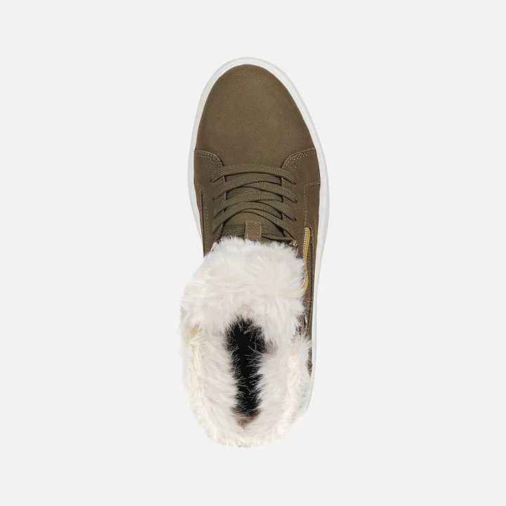 Geox Kaula Abx Sneakers Dame Olivengrøn Hvide | MTK-629384