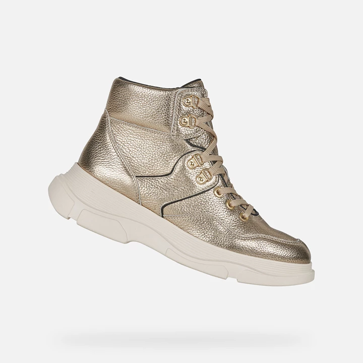 Geox Macaone Ankelstøvler Dame Platin | NCW-715492