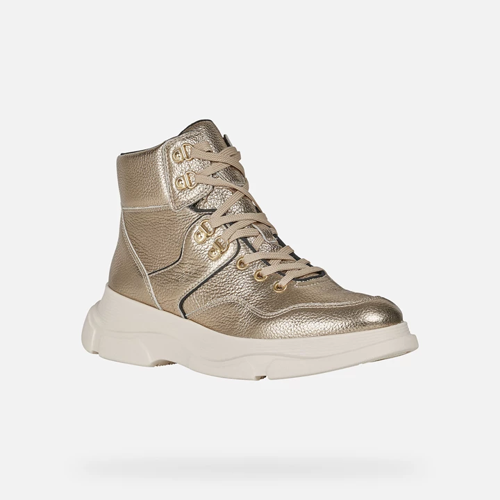 Geox Macaone Ankelstøvler Dame Platin | NCW-715492