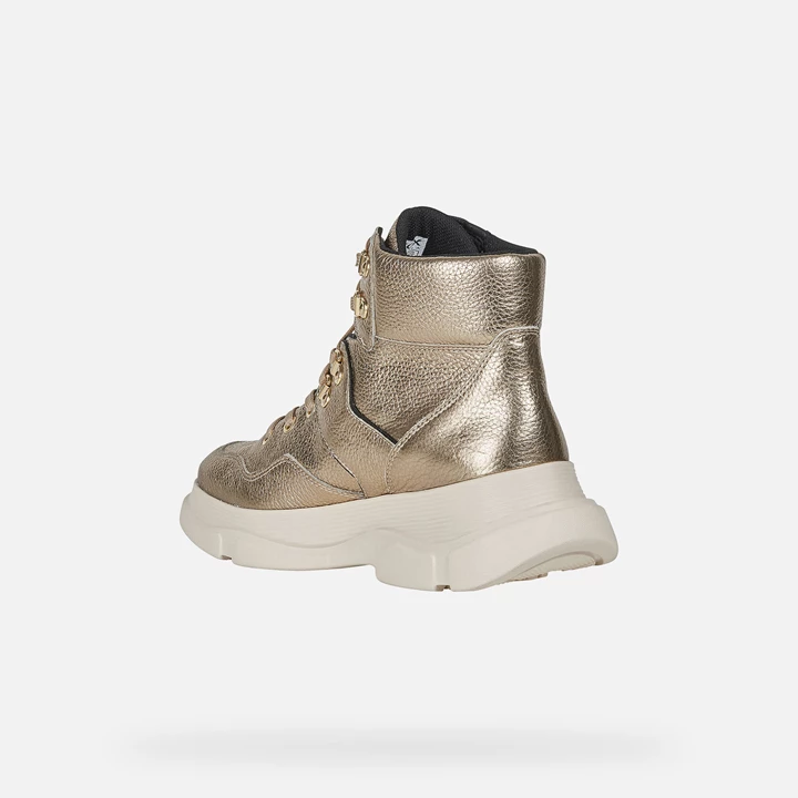 Geox Macaone Ankelstøvler Dame Platin | NCW-715492