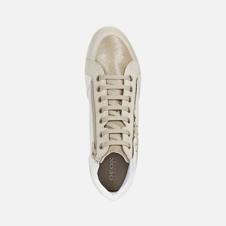 Geox Myria Sneakers Dame Hvide Beige | ZFV-796805