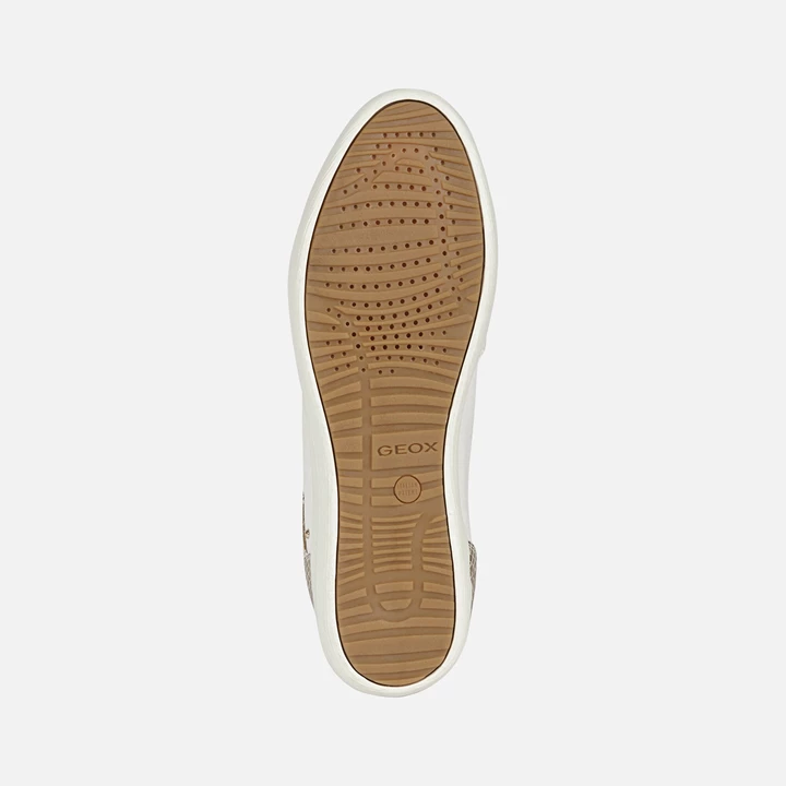 Geox Myria Sneakers Dame Hvide Beige | ZFV-796805
