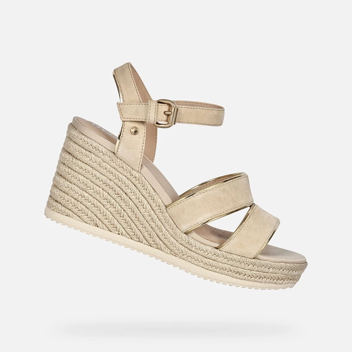 Geox Ponza Sandaler Dame Brune Lyseguld | ZCY-839467