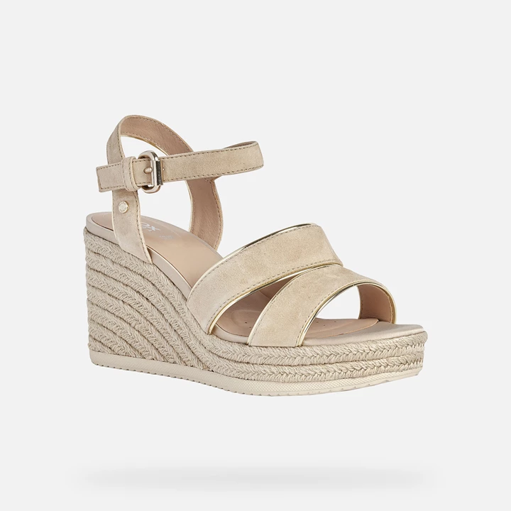 Geox Ponza Sandaler Dame Brune Lyseguld | ZCY-839467