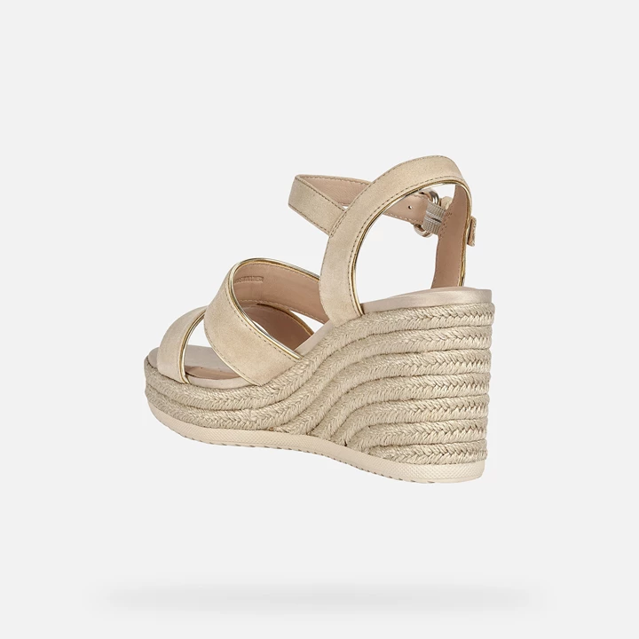 Geox Ponza Sandaler Dame Brune Lyseguld | ZCY-839467
