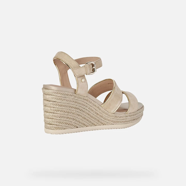 Geox Ponza Sandaler Dame Brune Lyseguld | ZCY-839467