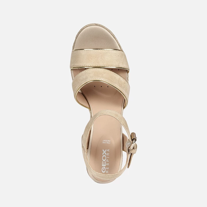 Geox Ponza Sandaler Dame Brune Lyseguld | ZCY-839467
