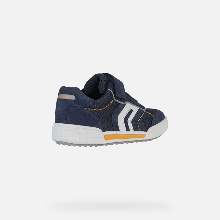 Geox Poseido Sneakers Drenge Mørkeblå Lyseorange | ESQ-597468