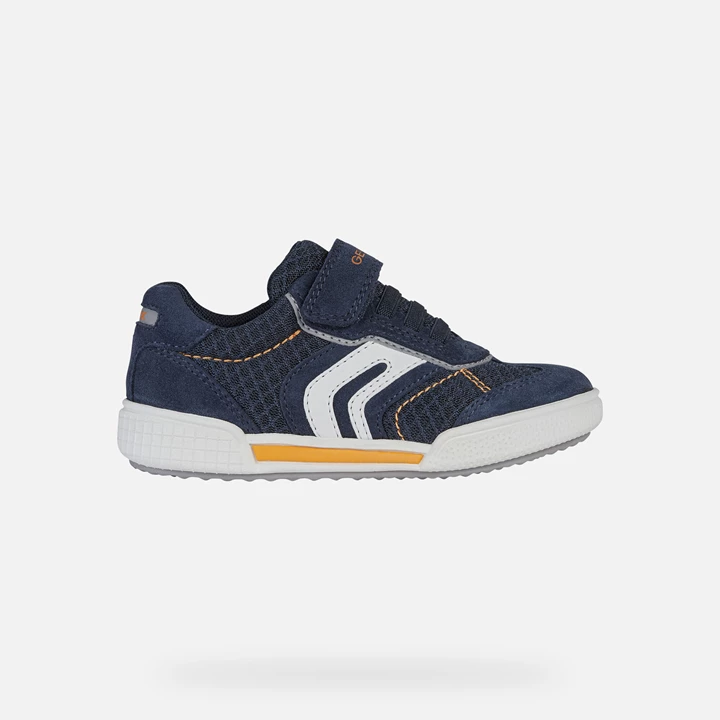 Geox Poseido Sneakers Drenge Mørkeblå Lyseorange | ESQ-597468