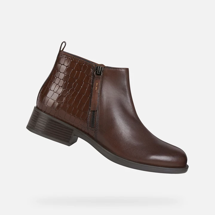 Geox Resia Ankelstøvler Dame Brune | KUQ-730169