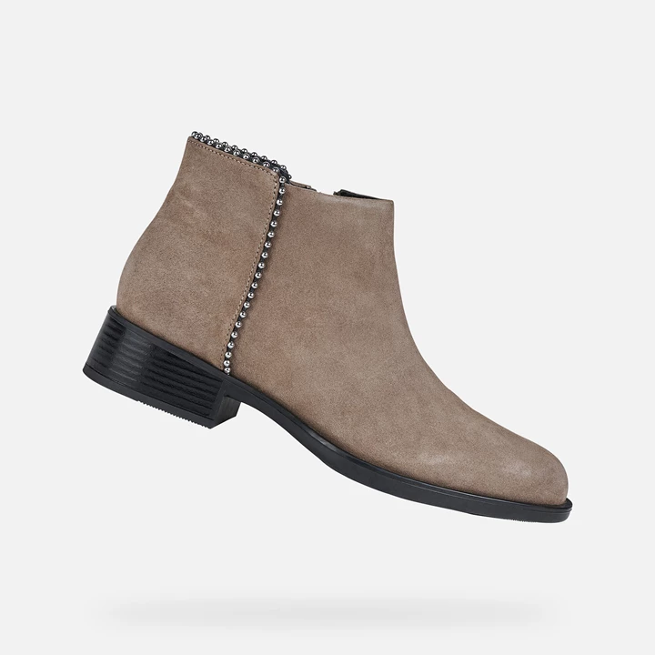 Geox Resia Ankelstøvler Dame Mørkebeige | DNJ-821734