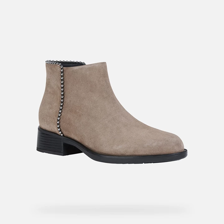 Geox Resia Ankelstøvler Dame Mørkebeige | DNJ-821734