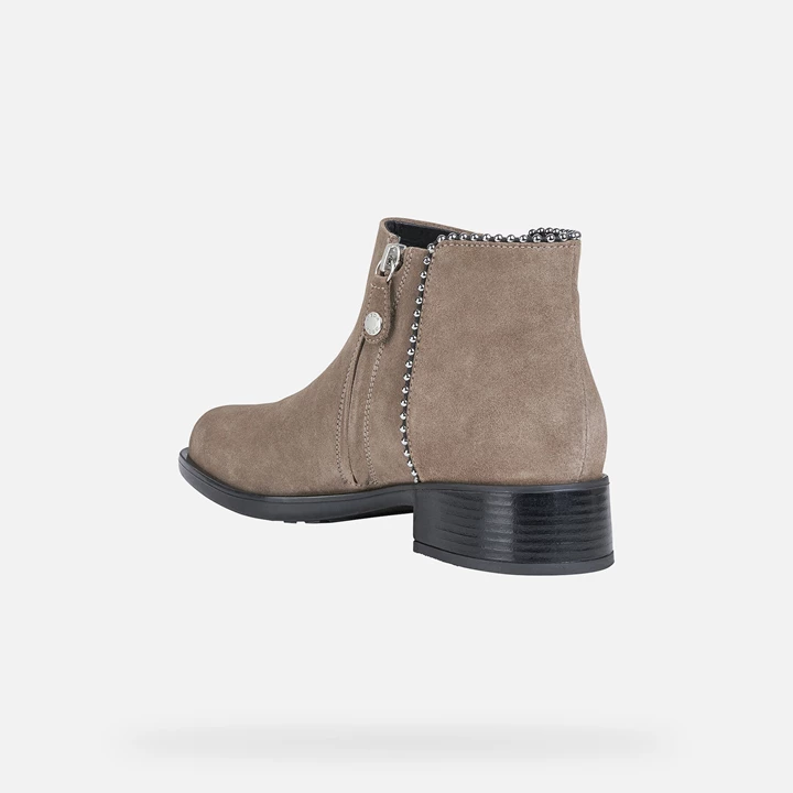 Geox Resia Ankelstøvler Dame Mørkebeige | DNJ-821734