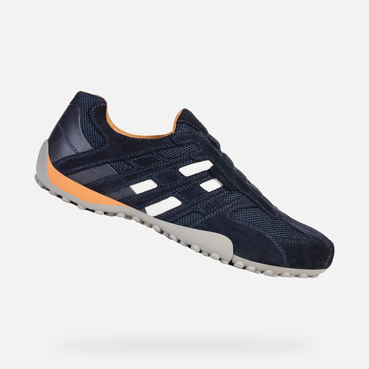 Geox Snake Sneakers Herre Mørkeblå Blå | JNX-763218