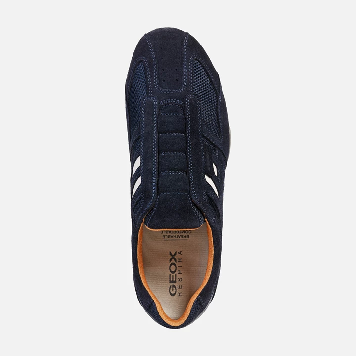 Geox Snake Sneakers Herre Mørkeblå Blå | JNX-763218