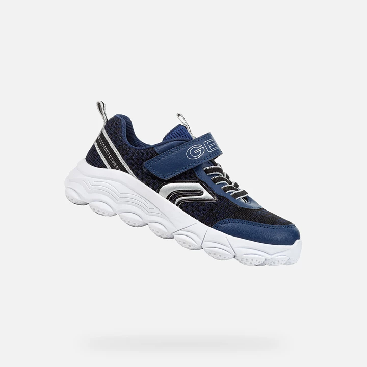 Geox Spheritt Sneakers Drenge Mørkeblå Sølv | QHL-236745
