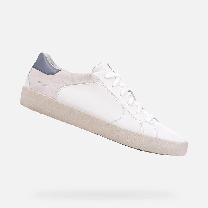 Geox Warley Sneakers Herre Hvide Blå | MDI-678452