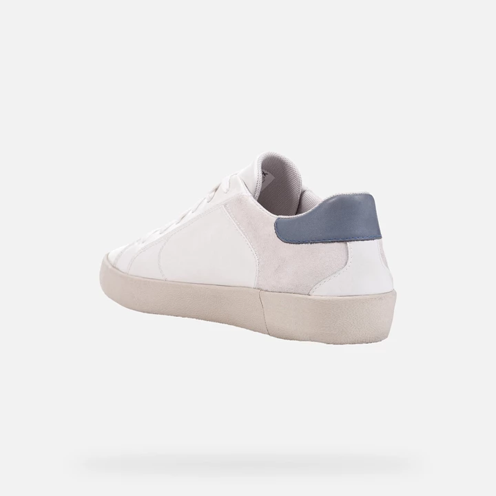 Geox Warley Sneakers Herre Hvide Blå | MDI-678452