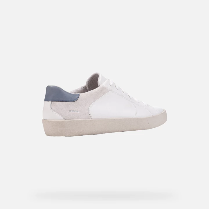 Geox Warley Sneakers Herre Hvide Blå | MDI-678452