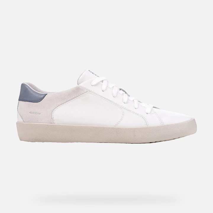 Geox Warley Sneakers Herre Hvide Blå | MDI-678452